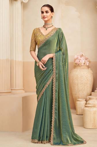 fendi saree with embroidery blouse     premium traditional wear