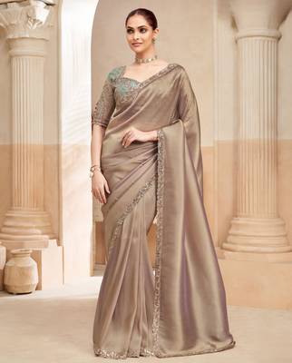 classic fendi saree with embroidered blouse 1