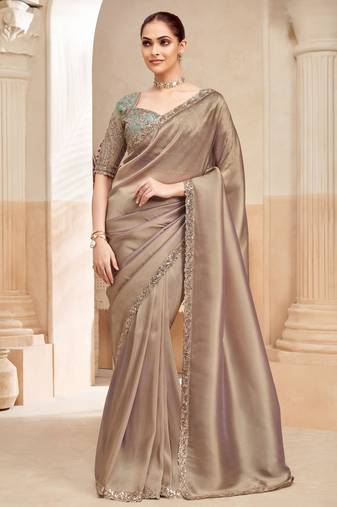classic fendi saree with embroidered blouse