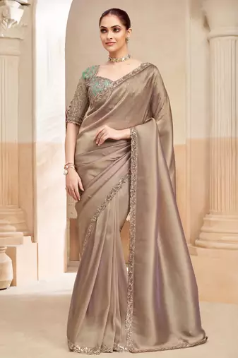 classic fendi saree with embroidered blouse
