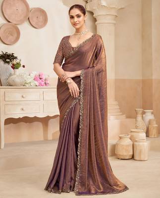 Fendi saree with embroidery blouse  festive & stylish 1