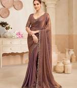 Fendi saree with embroidery blouse     festive & stylish