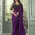 purple pattern georgette silk blend saree     stylish designer saree