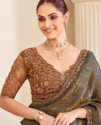 fendi jacquard saree with embroidered blouse 2