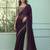wine chiffon saree     elegant evening wear