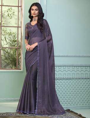 crystal georgette saree with unstitched blouse  trendy wear 1