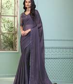 crystal georgette saree with unstitched blouse     trendy wear