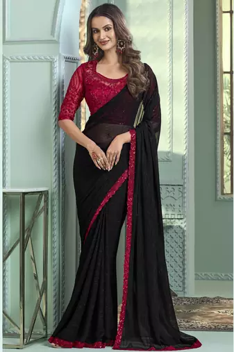 black chiffon saree     classic & elegant saree with blouse