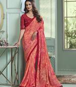 crystal chiffon silk blend saree     lightweight designer collection