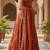 Dark orange kesariya silk  embroidery zari sequins-work suit set