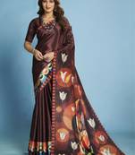 Soft Silk Malai Crepe Saree with Modern Touch Abstract Design – Party/Festive Wear