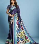 Malai Crepe Soft Silk Saree with Modern Abstract Print – Premium Party & Festival Wear