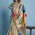 Designer Malai Crepe Saree with Elegant Drape & Abstract Print | Luxury Collection