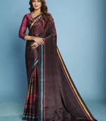 Soft Silk Malai Crepe Saree with Modern Touch Abstract Design – Party/Festive Wear