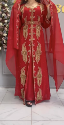 Elegant Red Designer Stitched Kaftan with Heavy Handkwrok Golden Embroidery     Party & Wedding Wear 1