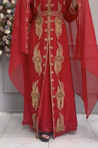 Elegant Red Designer Stitched Kaftan with Heavy Handkwrok Golden Embroidery     Party & Wedding Wear