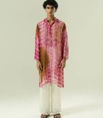 Multicolor printed organza kurta pajama