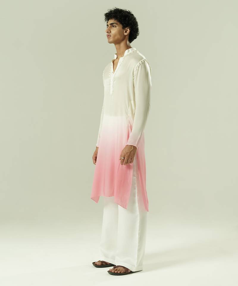 Multicolor plain georgette kurta pajama