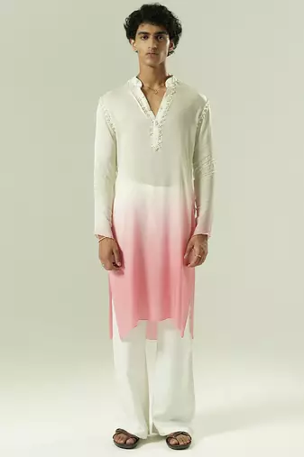 Multicolor plain georgette kurta pajama