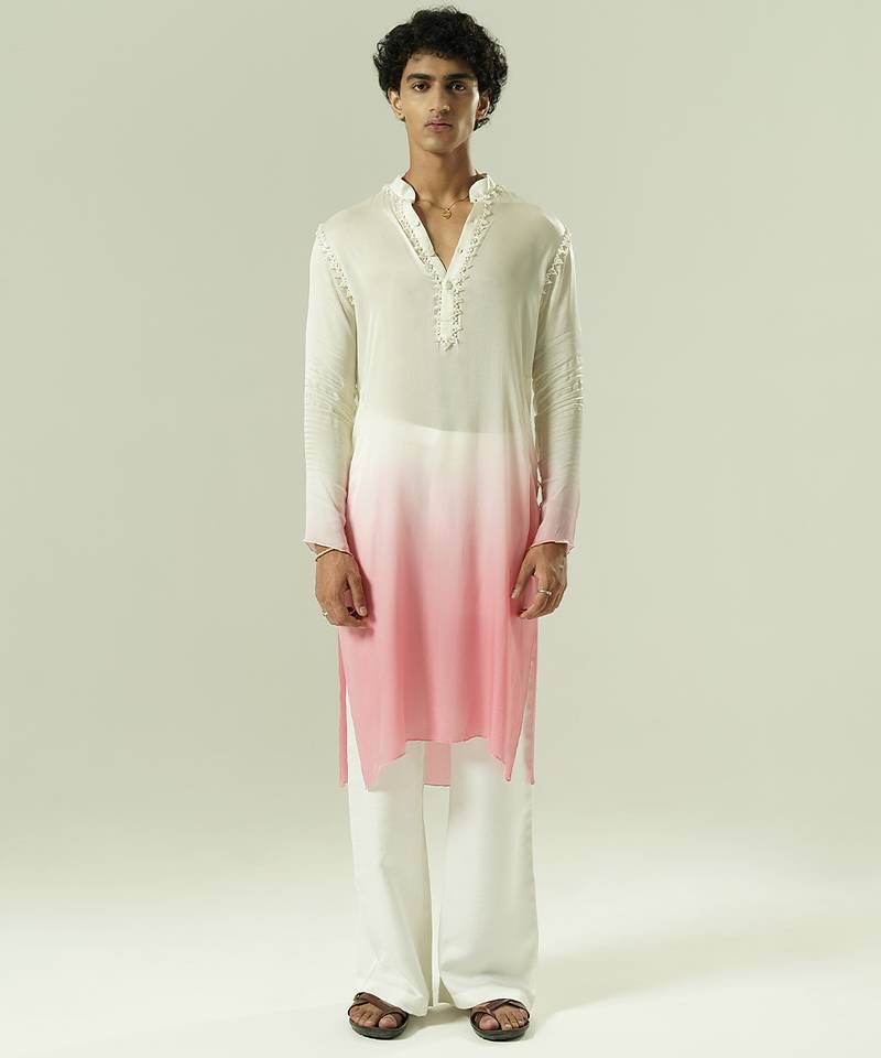 Multicolor plain georgette kurta pajama