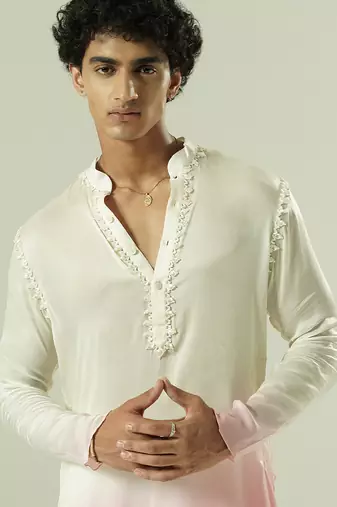 Multicolor plain georgette kurta pajama