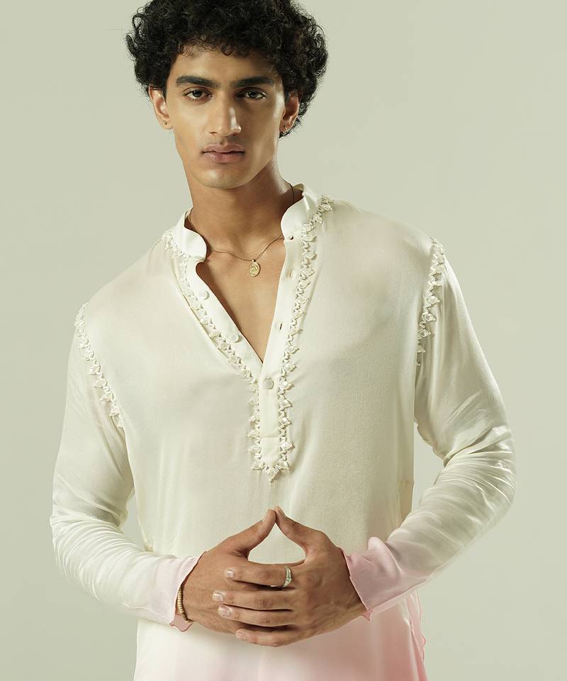 Multicolor plain georgette kurta pajama