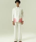 Ivory embroidered silk kurta pajama