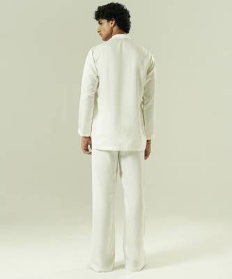 Ivory embroidered silk kurta pajama 3