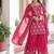 Pink sequins embroidered faux georgette fully stitched sharara set with kurti and dupatta – designer ethnic wear