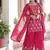 Pink sequins embroidered faux georgette fully stitched sharara set with kurti and dupatta     designer ethnic wear