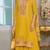 yellow chinon silk semi stitched wedding suits