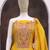 yellow chinon silk semi stitched wedding suits