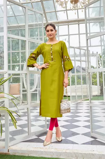 Women Rayon & Thread Work Ethnic Dress