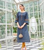 Women Rayon & Thread Work Ethnic Dress