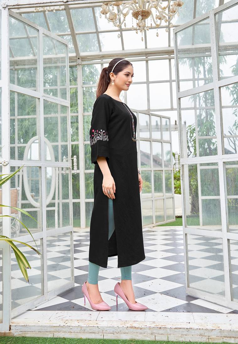 Women Rayon & Thread Work Ethnic Dress