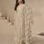Cream chinon readymade suit with embroidery sequin work - full stitched free size