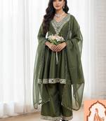 Olive Green Palazzo Suit 