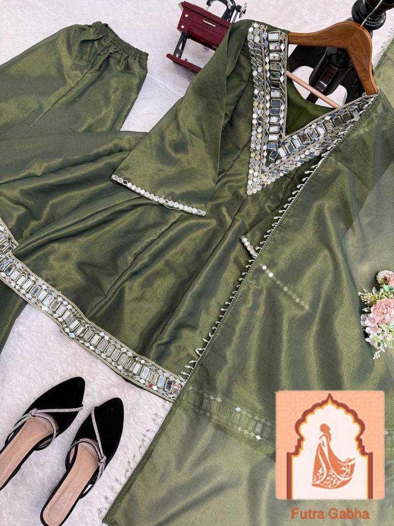 Olive Green Palazzo Suit 