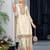 White premium embroidered chinon readymade salwar suit  - full stitched free size
