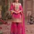 Rani-pink chinon readymade palazzo suit with codding dori & sequence work - full stitched free size