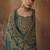 Dark-green silk embroidered sharara suit