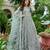 Sea green embroidered net designer anarkali gown
