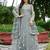 Sea green embroidered net designer anarkali gown