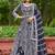 Navy blue embroidered net designer anarkali gown