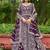 Dark purple embroidered net designer anarkali gown