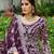 Dark purple embroidered net designer anarkali gown