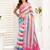 Multi-colored designer linen blend one minute saree with all-over stripes print, ready to wear style & blouse piece