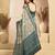 Light Green designer ready draped linen blend saree | lightweight printed zari work saree for women