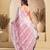 Pink ready to wear linen printed 1 minute saree with unstitched blouse – lightweight casual wear saree