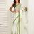 White zari border linen ready-to-wear one minute saree with unstitched blouse